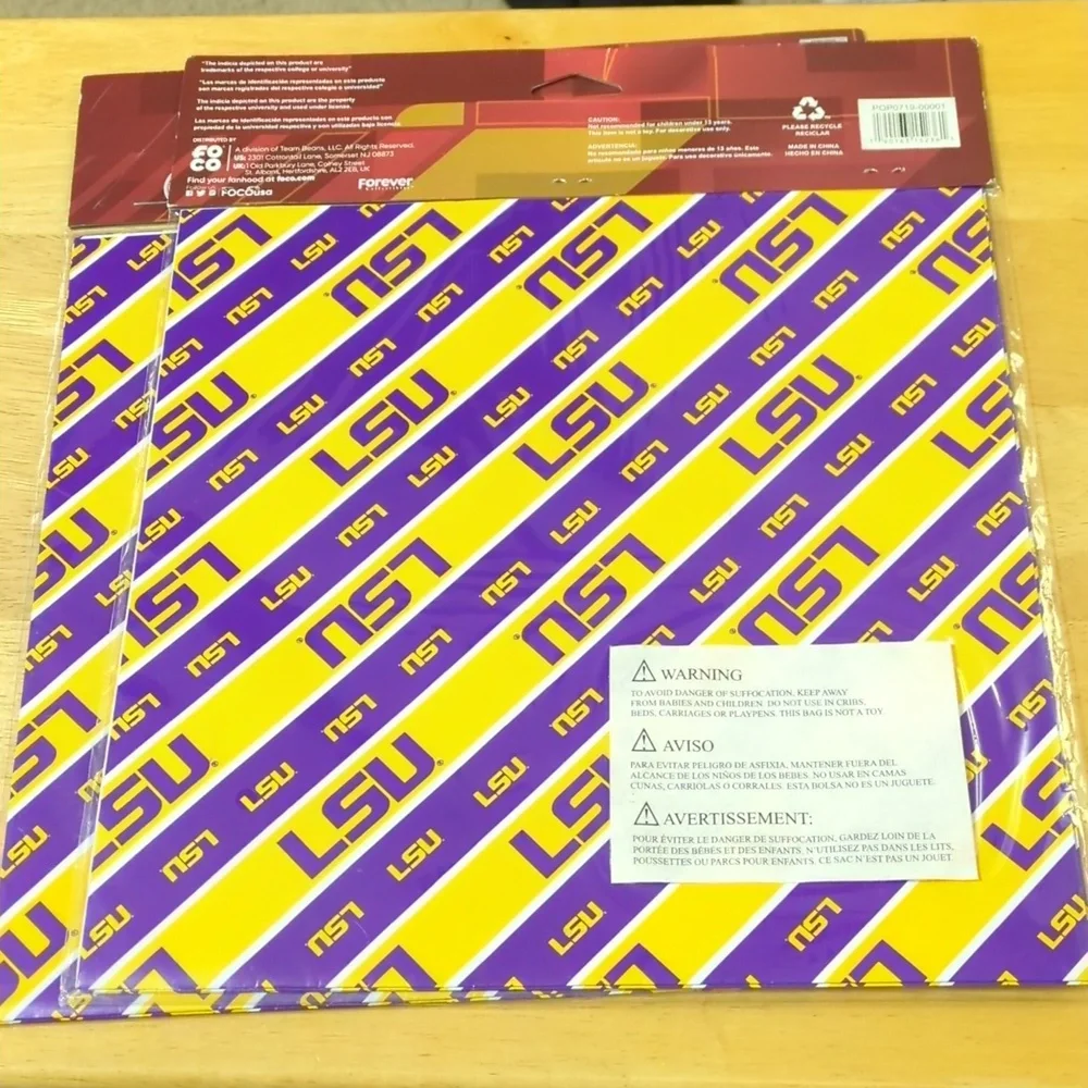 2 Packs of LSU Gift Wrap